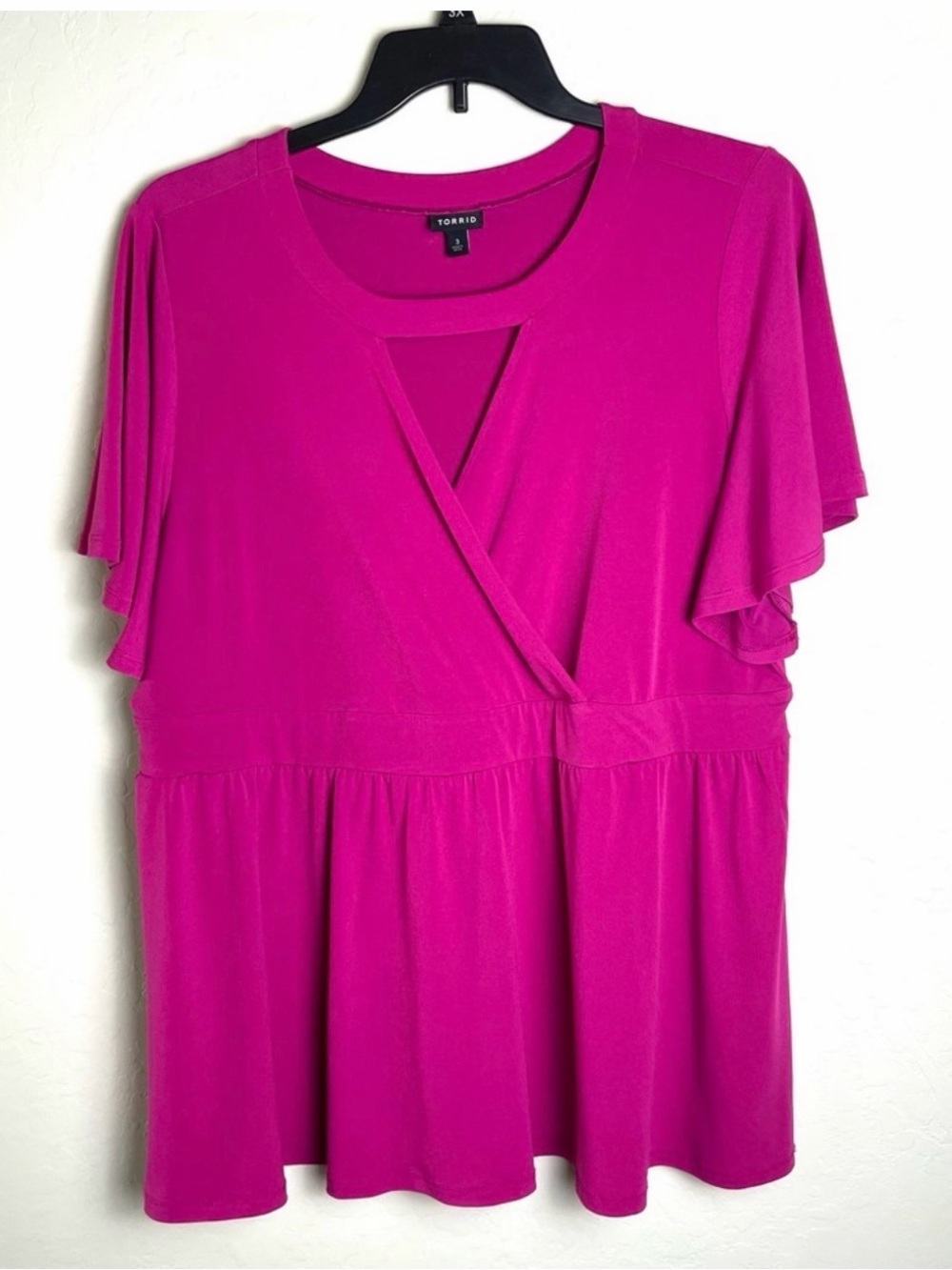 Torrid Fuchsia Studio Knit Choker Top 3X